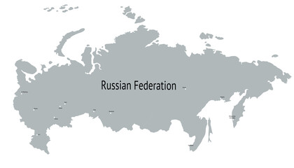 Obraz premium Vector map of Russia. map of the Russian Federation. 