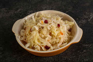 Sauerkraut with cranberry in the bowl