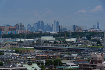 Naklejka na ściany i meble view of Tokyo from hill