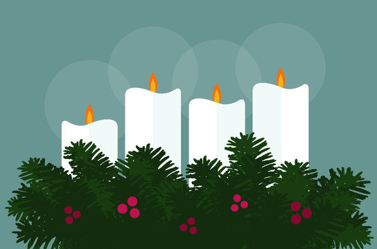 adventskranz mit weißen Kerzen