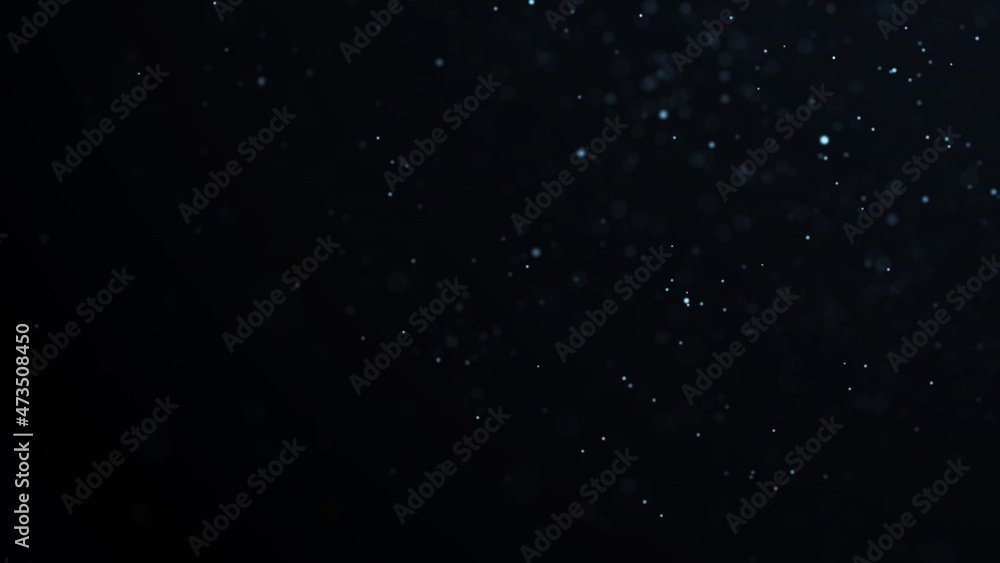 Poster dust particle glow. energy flow on a black background. abstract background of particles. 3d renderin