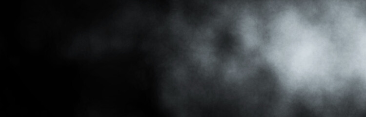 Fototapeta premium White smoke on black background. Dynamic abstract fog. 3D rendering.