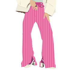 Fashion pink trousers