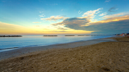 Beach of Porto San Giorgio, Marche, at evening