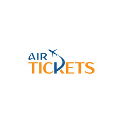 air tickets logo lettering design vector template