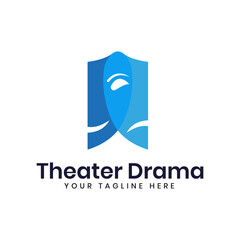 theater drama cinema logo design template vector design