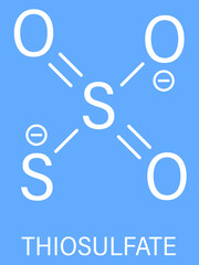 Fototapeta premium Thiosulfate anion, chemical structure. Skeletal formula. 