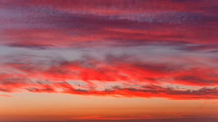 Sky Red Blue Pink Clouds A Scenic Dawn Landscape
