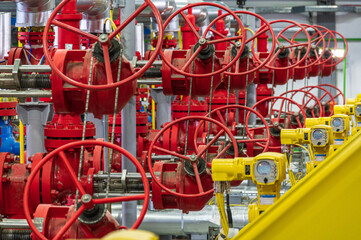 Fototapeta na wymiar gas valve at the factory 