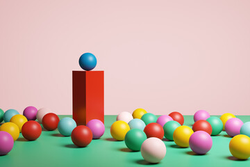 Difference, champion, winner, diversity, individuality or leadership concept.