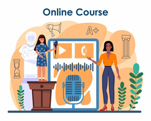Rhetoric class online service or platform. Students training public