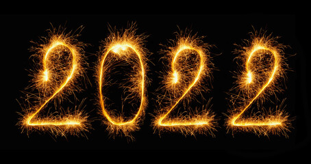 2022 numbers made of bengal sparklers
