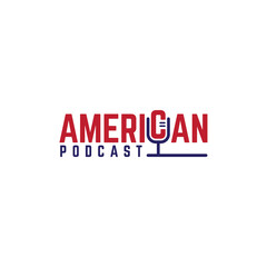 american podcast logo design template