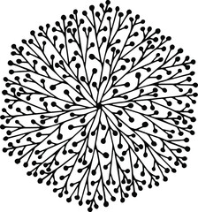 vector black and white image of a fantasy snowflake7