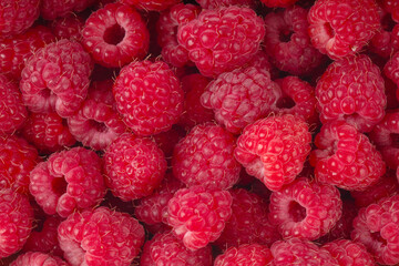 heap of raspberries background