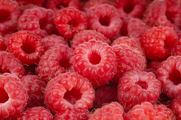 heap of raspberries background