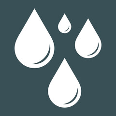 Water drops droplet raindrops oil blood icon illustration cut	
