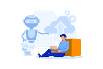 Cloud robotics illustration exclusive design inspiration