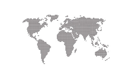 Dotted color world map vector	
