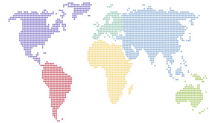 Dotted color world map vector	
