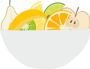 illustration of  fruits in the bowl