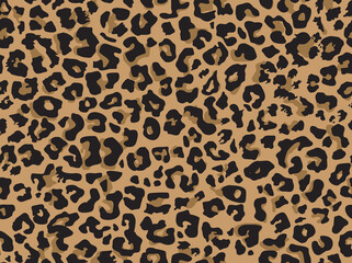Leopard skin spots seamless pattern. Print on fabric and clothing. Vector illustration