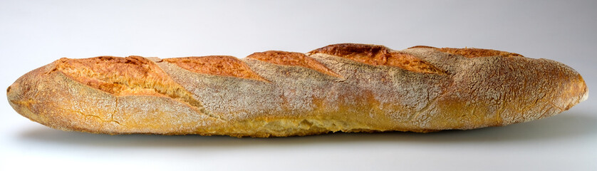 White wheat bread baguette