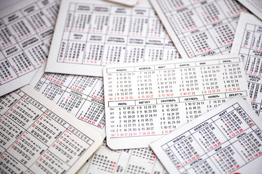 Many Old Small Pocket Calendars.