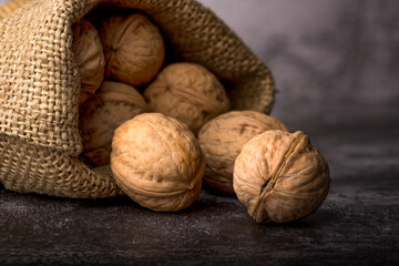 Walnuts in sack