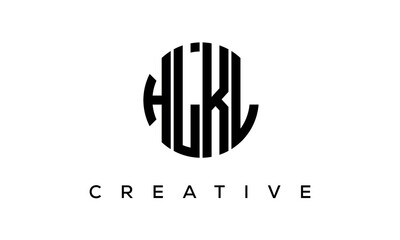 Letters HLKL creative circle logo design vector, 4 letters logo