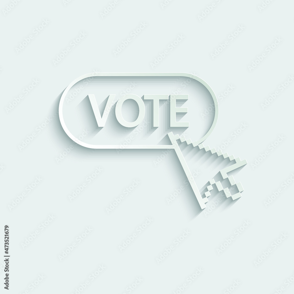 Poster paper vote icon vector. vote button sign