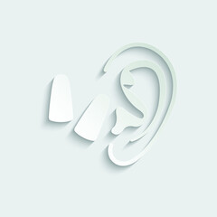 ear with earplug icon vector ear plugs sign