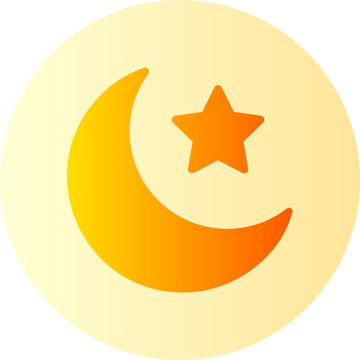 Tar And Crescent Moon Gradient Icon