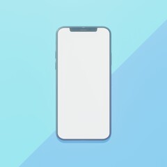 smartphone top view front 3d rendering illustration