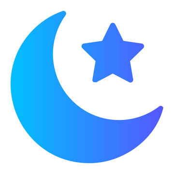 Tar And Crescent Moon Gradient Icon