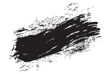 Black brush stroke isolated on white background. Trendy brush stroke vector for black ink paint, grunge backdrop, dirt banner, watercolor design and dirty texture. Brush stroke vector illustration