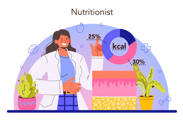 Nutritionist concept. Nutrition therapy with healthy food