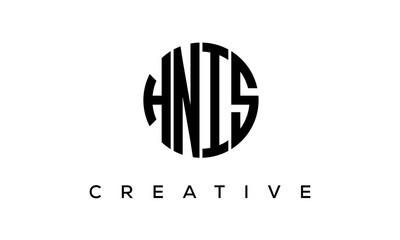 Letters HNIS creative circle logo design vector, 4 letters logo