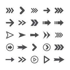 Arrow icon collection. Set of different arrows. Flat style isolated vectors.