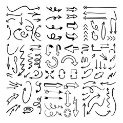Arrow doodle collection. Hand drawn set of arrows.