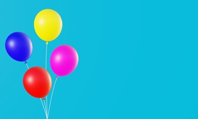 colorful balloon background 3d rendering illustration