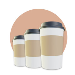 coffee paper cup icon 3d rendering illustration