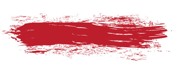 Red brush stroke set isolated on white background. Trendy brush stroke vector for red ink paint, grunge backdrop, dirt banner, watercolor design and dirty texture. Brush stroke vector illustration