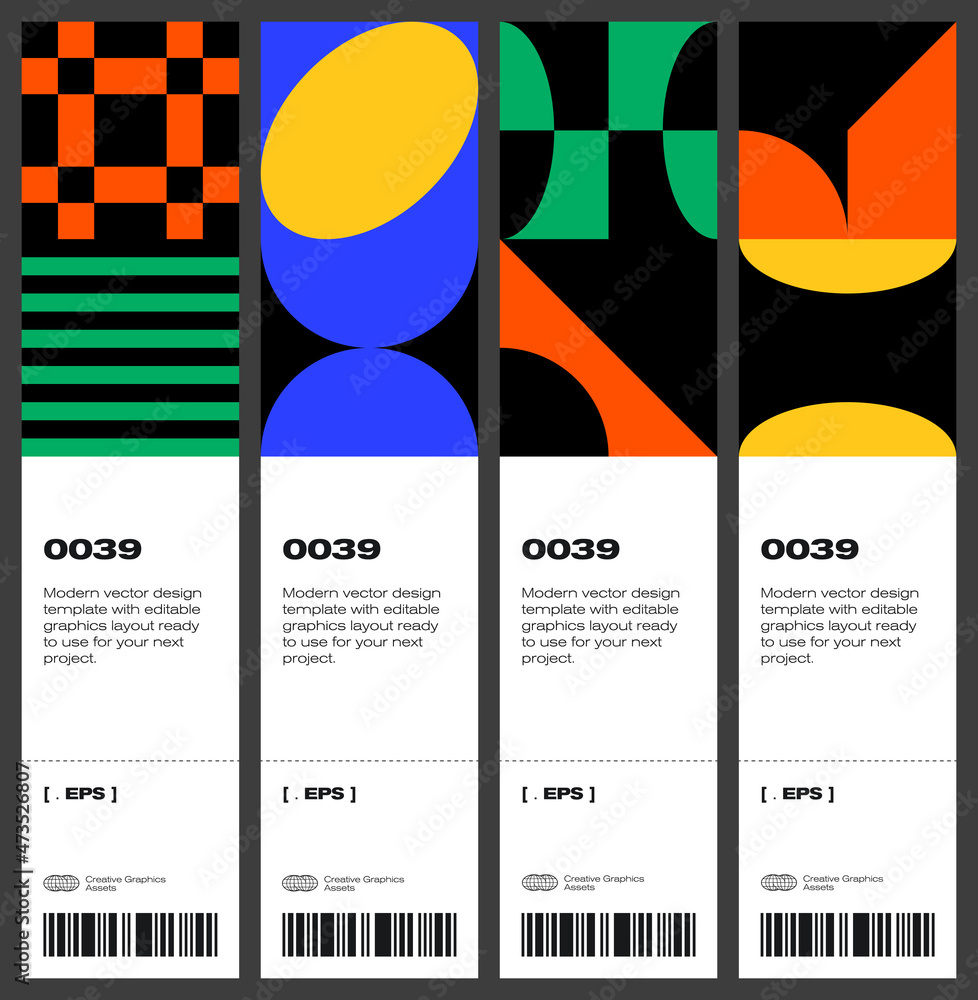 Poster neomodern poster design layout with abstract vector geometric shapes