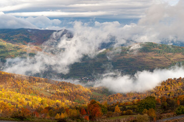 autumn landscape in dumesti, romania