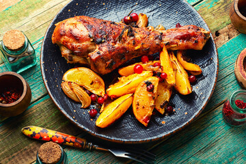 Turkey leg with orange