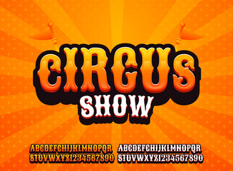 funny circus show text effect with flag © didik