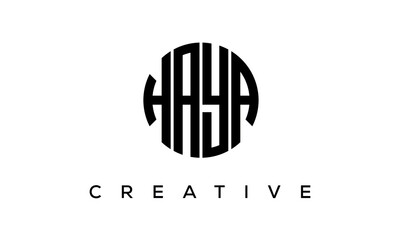 Letters HAYA creative circle logo design vector, 4 letters logo