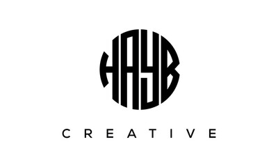 Letters HAYB creative circle logo design vector, 4 letters logo