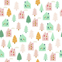 New Year Christmas background. Isolated, vector background.
For greeting cards, fabric, or wrapping paper. Vector illustration